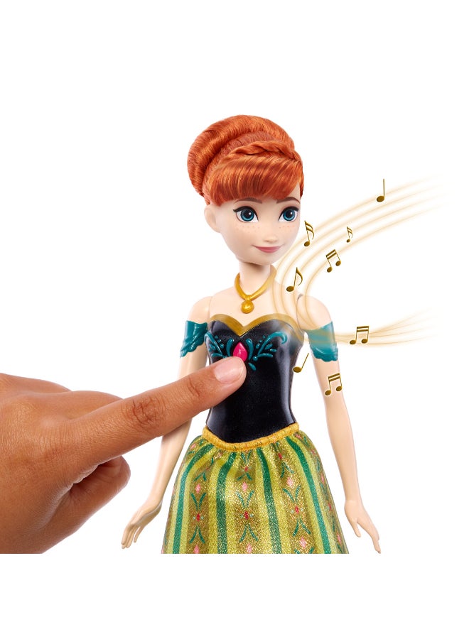 Disney Frozen Toys, Singing Anna Fashion Doll in Signature Outfit, Sings “For the First Time in Forever” in 4 Languages from Disney Frozen - Image 3